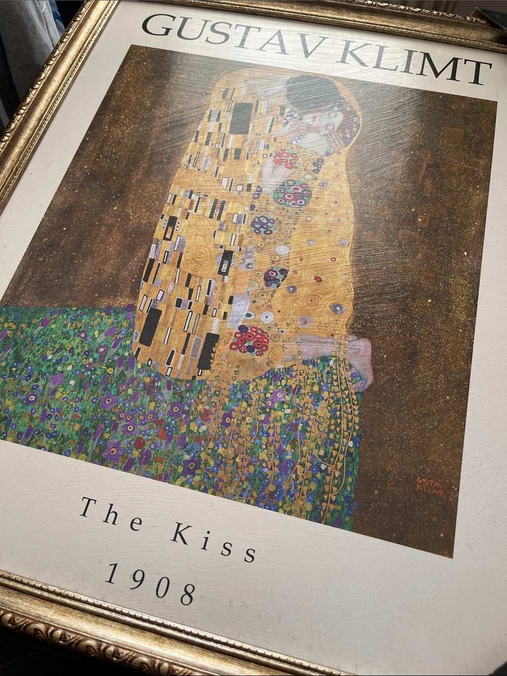 'The Kiss' Gold Framed Art Print - Picture 2 of 2